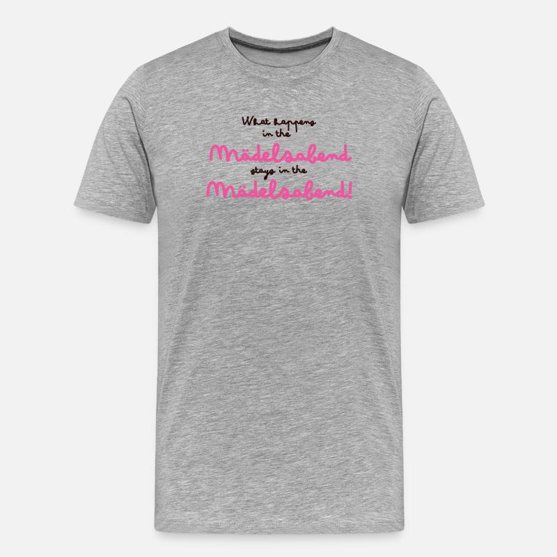 Mädchenabend Pink Schriftzug - Männer Premium Bio T-Shirt - Grau meliert