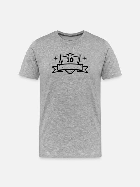 10th Anniversary Gift - Men's Premium Organic T-Shirt - heather grey