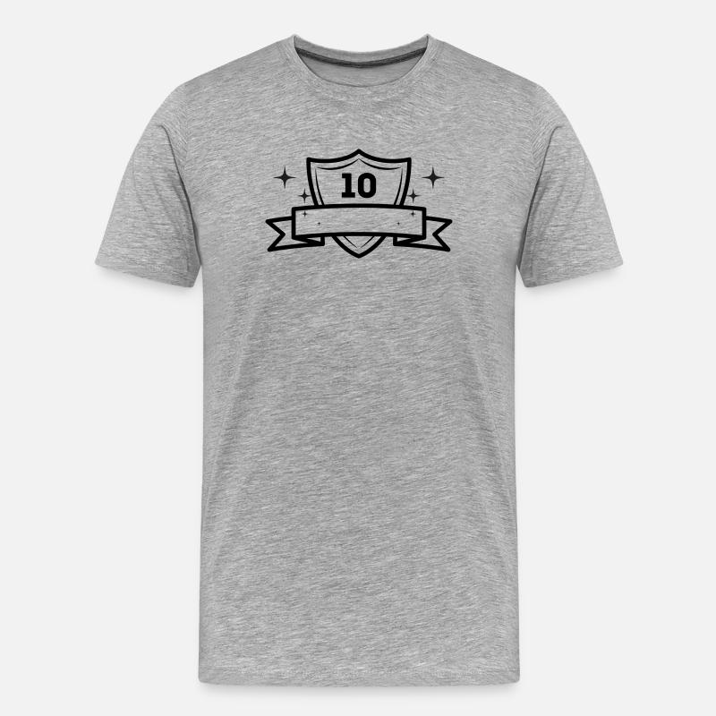 10 Jahre Jubiläum Geschenk - Männer Premium Bio T-Shirt - Grau meliert