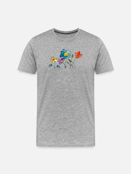 Fleur - T-shirt bio Premium Homme - gris chiné