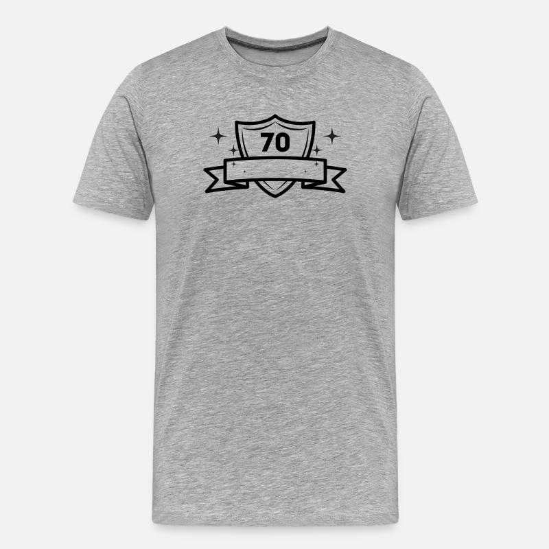70 Jahre - Geschenkidee - Jubiläum - Männer Premium Bio T-Shirt - Grau meliert