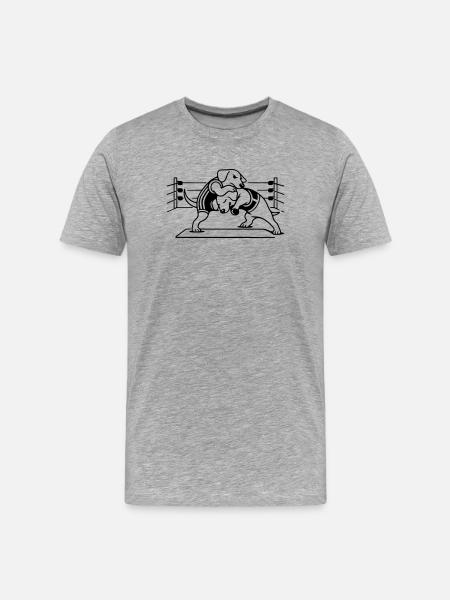 Chien de lutte - T-shirt bio Premium Homme - gris chiné