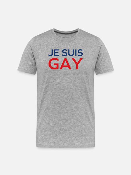 Ich bin schwul - Männer Premium Bio T-Shirt - Grau meliert