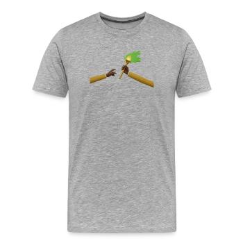 Kongo – Übergang der Flamme Zaire - Männer Premium Bio T-Shirt - Grau meliert - Vorne - Damien (186cm)