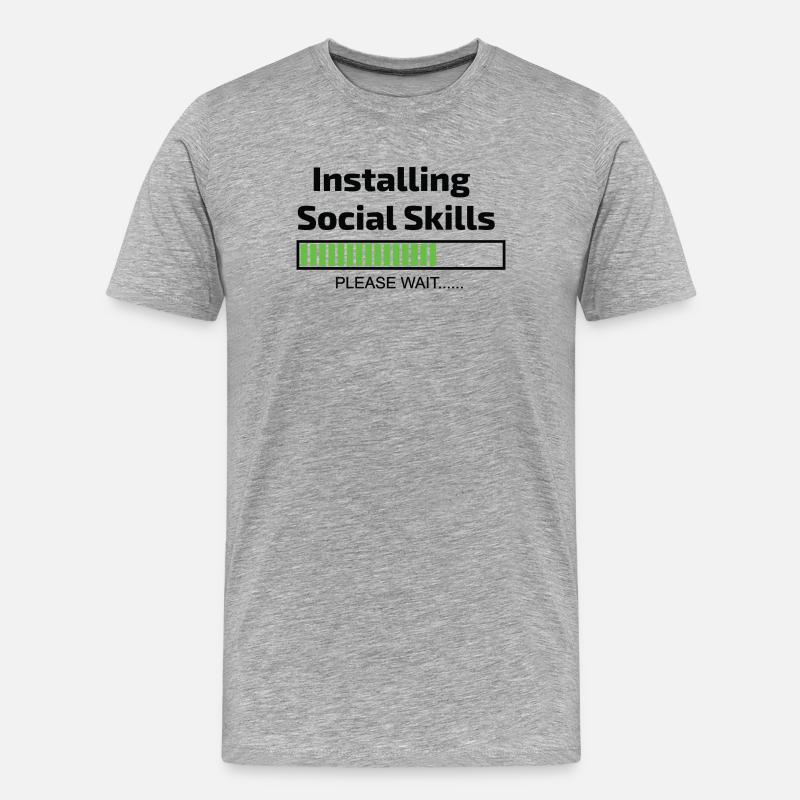 computer installing social skills programmer - Men's Premium Organic T-Shirt - heather grey