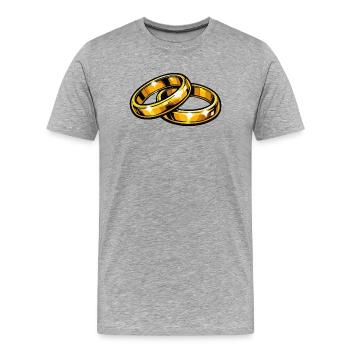 Anneaux de mariage en or Symbole de l’Éternité - T-shirt bio Premium Homme - gris chiné - Devant - Damien (186cm)