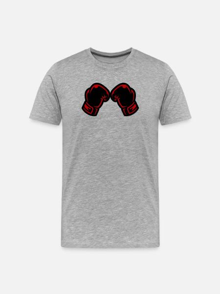 Boxing Gloves Icon Logo - Men's Premium Organic T-Shirt - heather grey