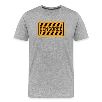 Censored Zensiert Lustig Statement Freiheit Logo - Männer Premium Bio T-Shirt - Grau meliert - Vorne - Damien (186cm)
