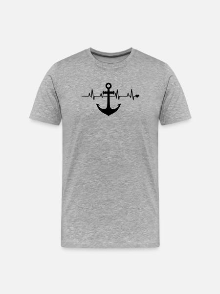 Anker - Männer Premium Bio T-Shirt - Grau meliert