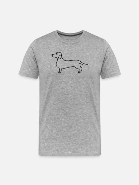 Minimalism Dachshund Modern Illustration - Men's Premium Organic T-Shirt - heather grey