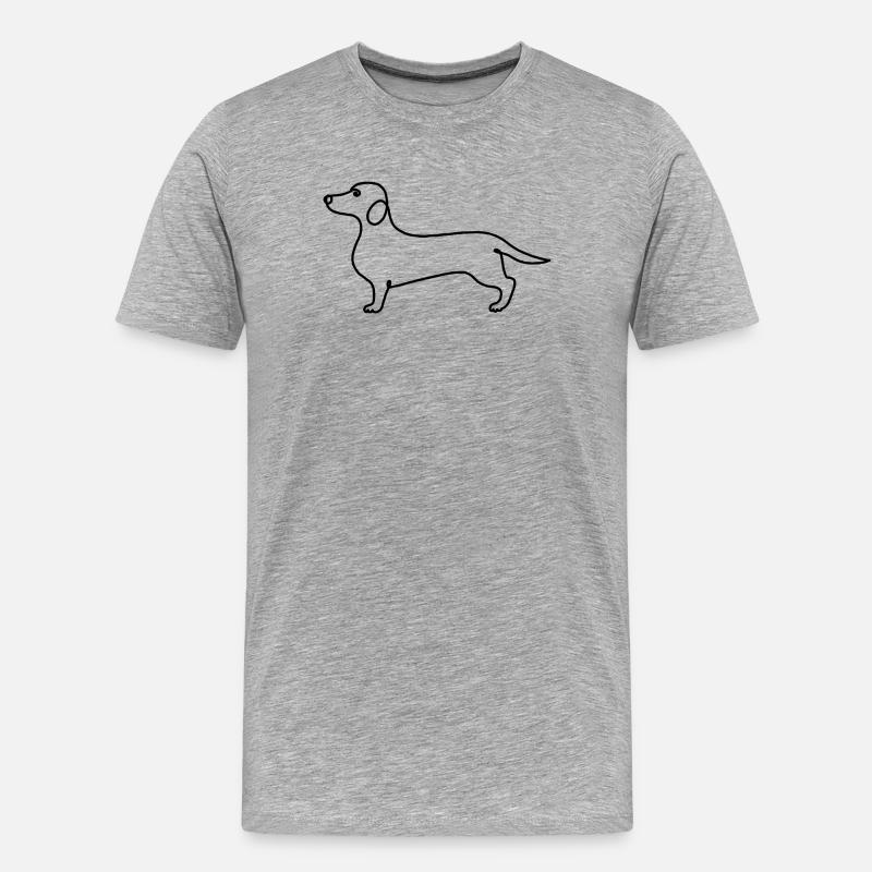 Minimalismus Dackel moderne Illustration - Männer Premium Bio T-Shirt - Grau meliert