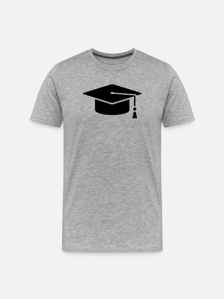 Graduation Cap Absolvent Logo - Männer Premium Bio T-Shirt - Grau meliert