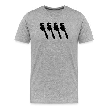 Water Pump Pliers - Men's Premium Organic T-Shirt - heather grey - Front - Damien (186cm)