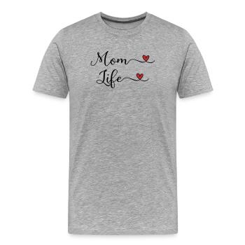 Mom Life - Men's Premium Organic T-Shirt - heather grey - Front - Damien (186cm)