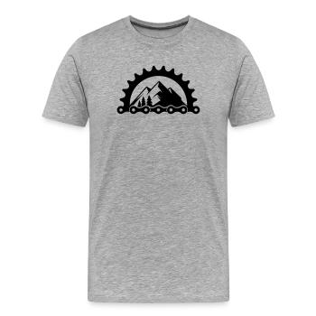 VTT Vélo – Logo du plateau - T-shirt bio Premium Homme - gris chiné - Devant - Damien (186cm)