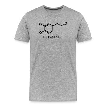 Dopamine Molecule Minimalist Science Design - Men's Premium Organic T-Shirt - heather grey - Front - Damien (186cm)
