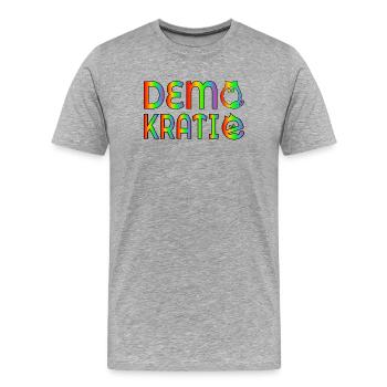 DIVERSITY CATS DEMOCRACY - Men's Premium Organic T-Shirt - heather grey - Front - Damien (186cm)