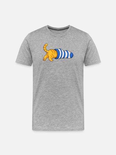 Chat dans la chaussette - T-shirt bio Premium Homme - gris chiné