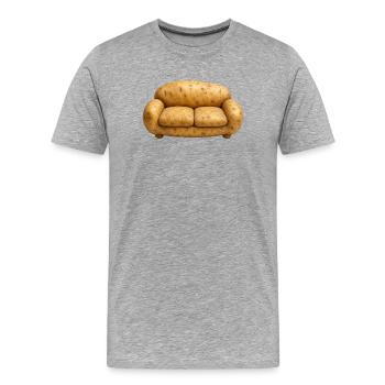 PATATE DE CANAPÉ - T-shirt bio Premium Homme - gris chiné - Devant - Damien (186cm)