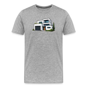 Modern flat roof villa - Men's Premium Organic T-Shirt - heather grey - Front - Damien (186cm)
