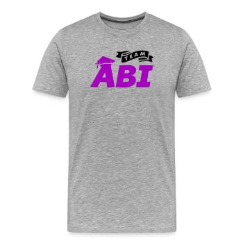 team_abi- - Men's Premium Organic T-Shirt - heather grey - Front - Damien (186cm)