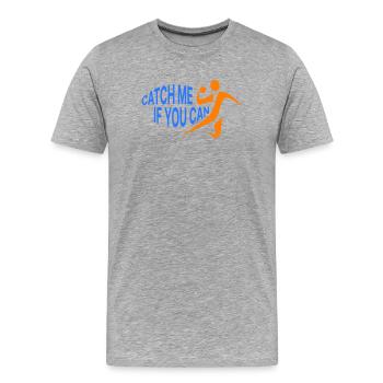 Handball | Attrape-moi - T-shirt bio Premium Homme - gris chiné - Devant - Damien (186cm)