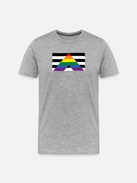 Drapeau allié droit : symbole de solidarité - T-shirt bio Premium Homme - gris chiné