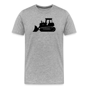 Silhouette d’excavatrice - T-shirt bio Premium Homme - gris chiné - Devant - Damien (186cm)