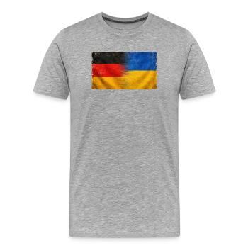 Fierté nationale Allemagne Origine en Ukraine - T-shirt bio Premium Homme - gris chiné - Devant - Damien (186cm)