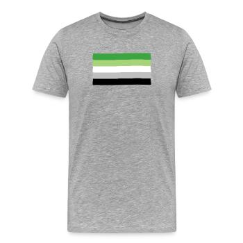 Drapeau de la fierté aromantique - T-shirt bio Premium Homme - gris chiné - Devant - Damien (186cm)