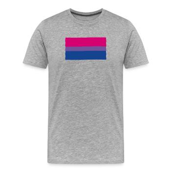 Drapeau de la fierté bisexuelle - T-shirt bio Premium Homme - gris chiné - Devant - Damien (186cm)
