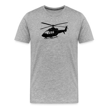 Hélicoptère - T-shirt bio Premium Homme - gris chiné - Devant - Damien (186cm)