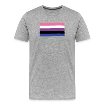 Genderfluid Pride Flagge - Männer Premium Bio T-Shirt - Grau meliert - Vorne - Damien (186cm)