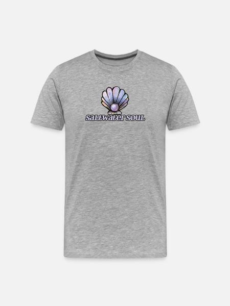 SeaWater Soul Seashell Art - Men's Premium Organic T-Shirt - heather grey