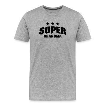 Super Grandma - Männer Premium Bio T-Shirt - Grau meliert - Vorne - Damien (186cm)