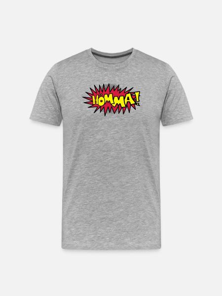 Comic Hömma - Männer Premium Bio T-Shirt - Grau meliert
