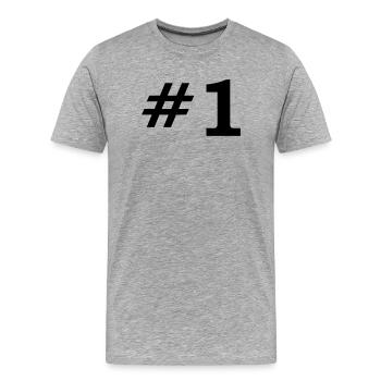 Number One - Men's Premium Organic T-Shirt - heather grey - Front - Damien (186cm)