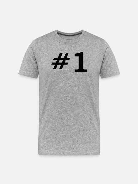 Number One - Men's Premium Organic T-Shirt - heather grey