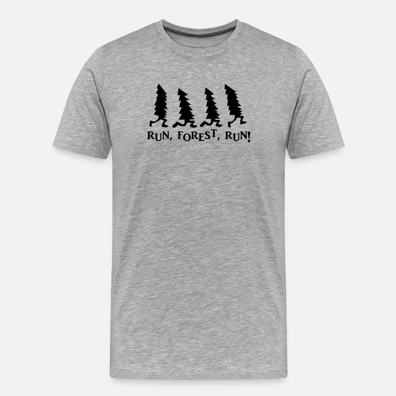 Run Forest Run Weihnachten - Männer Premium Bio T-Shirt - Grau meliert