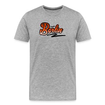Berlin - Men's Premium Organic T-Shirt - heather grey - Front - Damien (186cm)