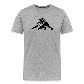 RINGEN - Männer Premium Bio T-Shirt - Grau meliert - Vorne - Damien (186cm)