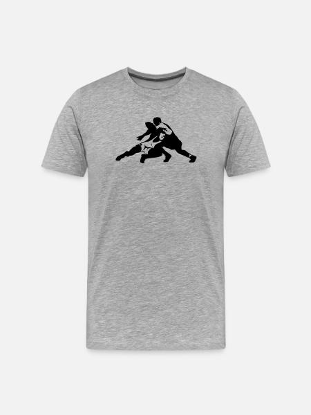 RINGEN - Männer Premium Bio T-Shirt - Grau meliert