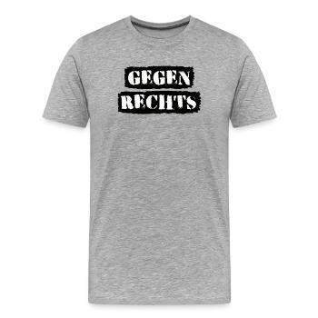 Gegen Rechts - Gegen Nazis - Fuck Nazis - Männer Premium Bio T-Shirt - Grau meliert - Vorne - Damien (186cm)
