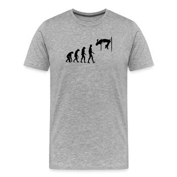 Saut en Hauteur Sauteur Sport Sportif Athlète - T-shirt bio Premium Homme - gris chiné - Devant - Damien (186cm)
