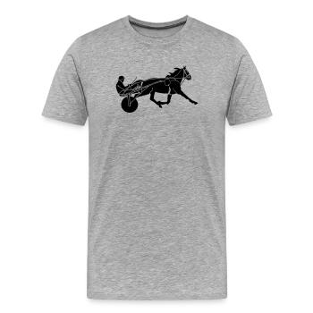 Course équestre - T-shirt bio Premium Homme - gris chiné - Devant - Damien (186cm)