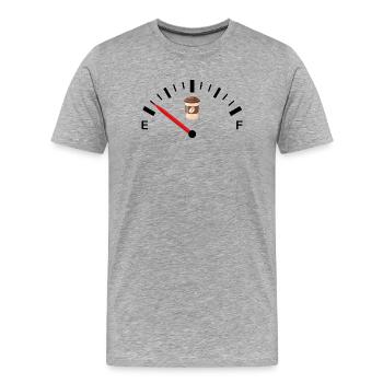 Gauge Auto Kaffee Humor Lustiger Kaffee Geschenk Kaffee - Männer Premium Bio T-Shirt - Grau meliert - Vorne - Damien (186cm)