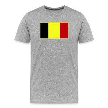 Drapeau tricolore personnalisable - T-shirt bio Premium Homme - gris chiné - Devant - Damien (186cm)