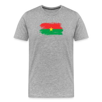 Drapeau du Burkina Faso - T-shirt bio Premium Homme - gris chiné - Devant - Damien (186cm)