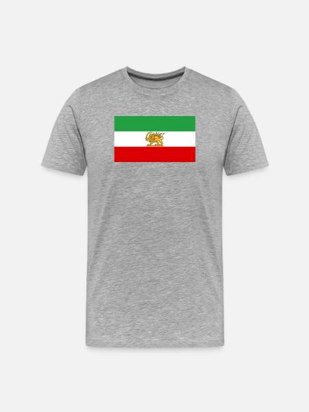 Lion and Sun Iran Flag - Men's Premium Organic T-Shirt - heather grey