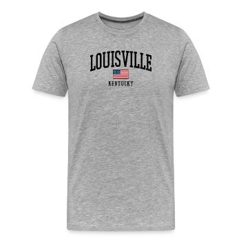 Conception du drapeau des États-Unis à Louisville, Kentucky - T-shirt bio Premium Homme - gris chiné - Devant - Damien (186cm)
